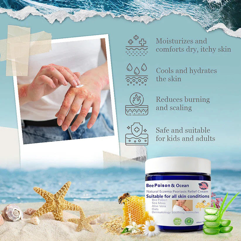 đBee Poison & Ocean Natural Eczema Psoriasis Relief Cream (For all skin conditions)