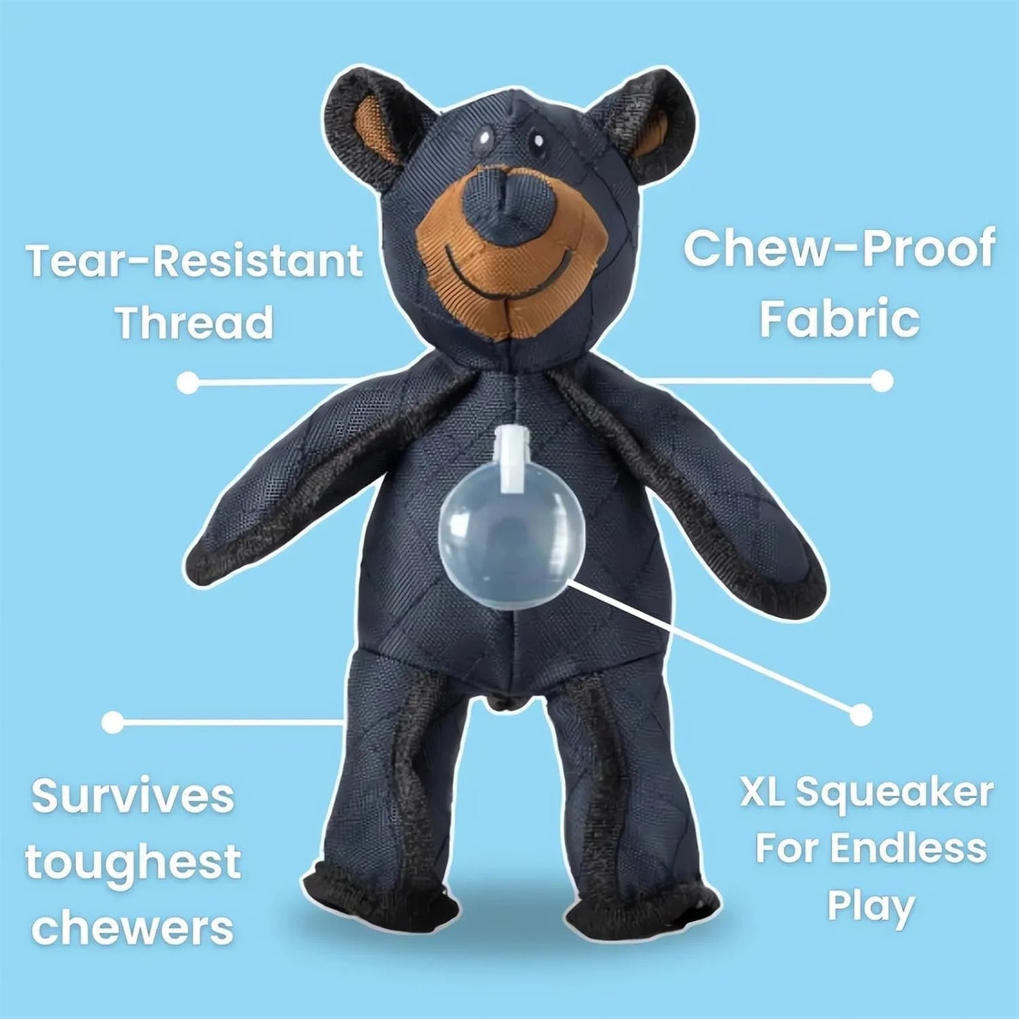 Indestructible & Interactive Bear Dog Toys For Heavy Chewers - IndestructiBear 2.0