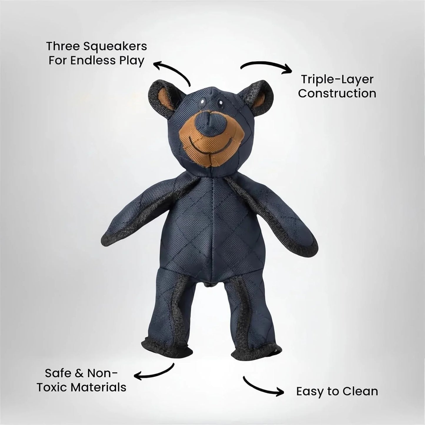 Indestructible & Interactive Bear Dog Toys For Heavy Chewers - IndestructiBear 2.0